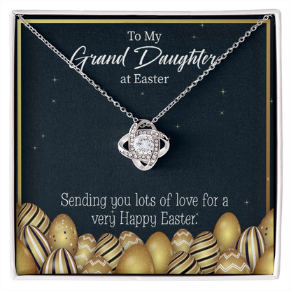 To My Granddaughter Happy Easter Infinity Knot Necklace Message Card-Express Your Love Gifts