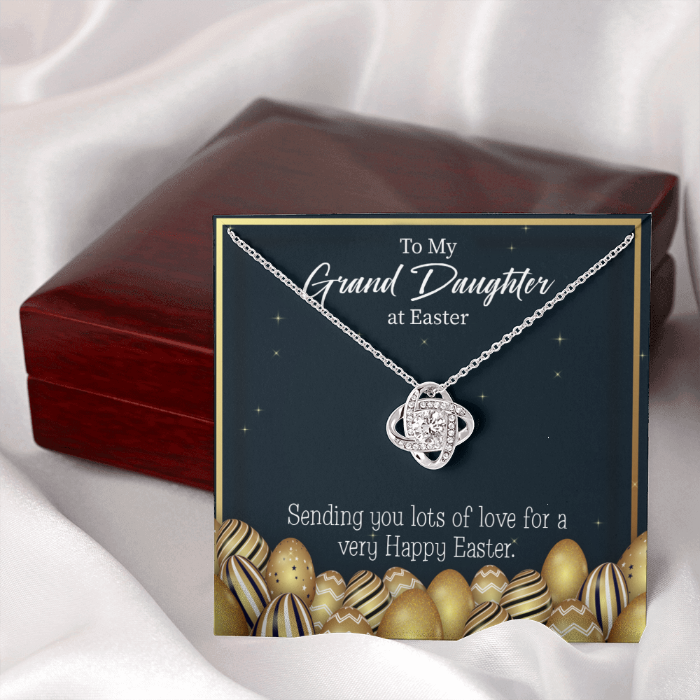 To My Granddaughter Happy Easter Infinity Knot Necklace Message Card-Express Your Love Gifts