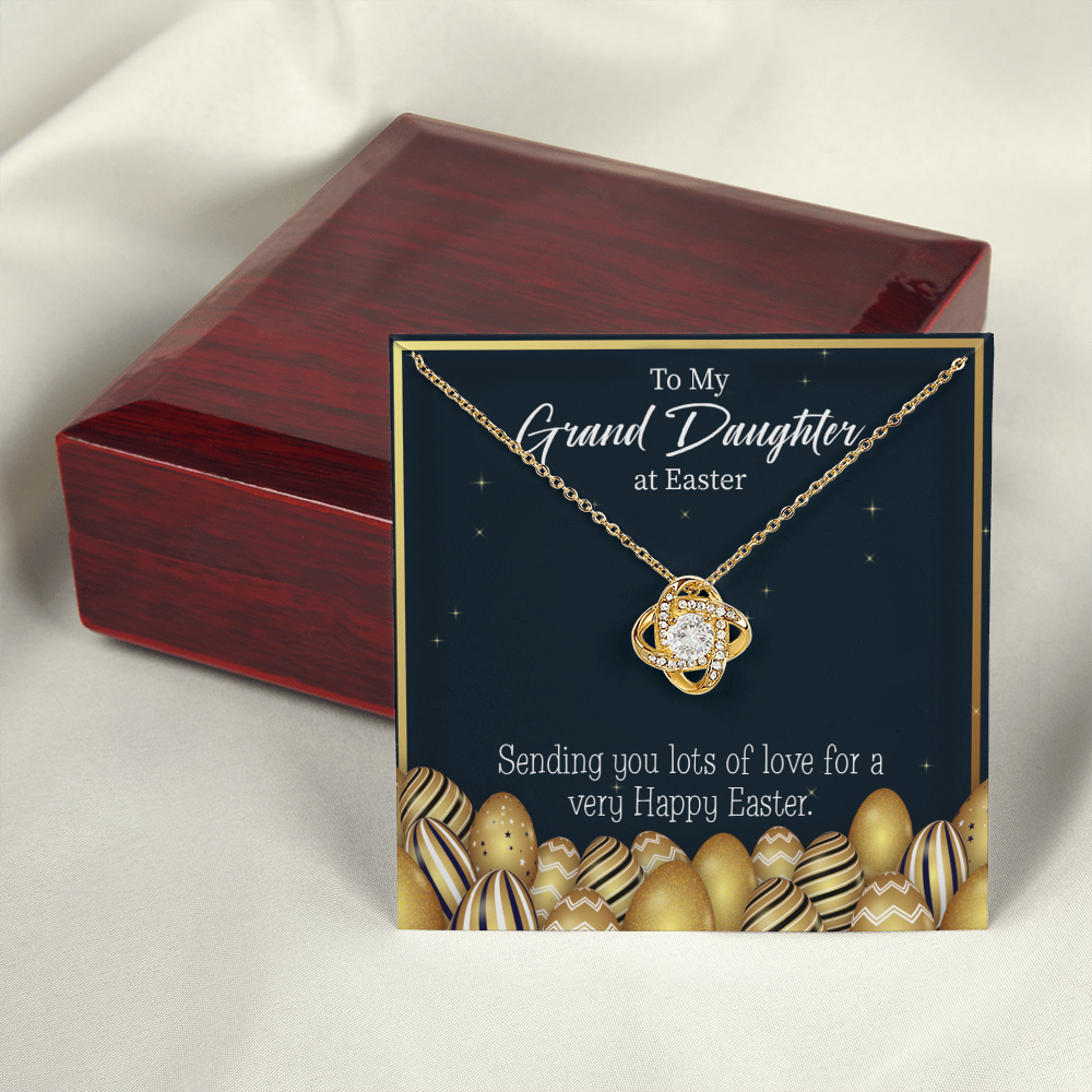 To My Granddaughter Happy Easter Infinity Knot Necklace Message Card-Express Your Love Gifts