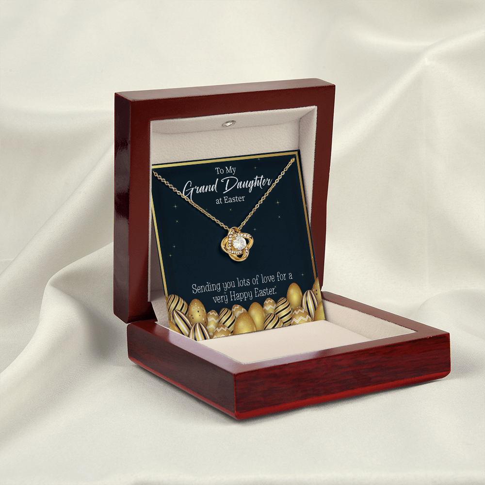 To My Granddaughter Happy Easter Infinity Knot Necklace Message Card-Express Your Love Gifts