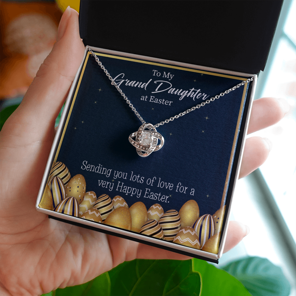 To My Granddaughter Happy Easter Infinity Knot Necklace Message Card-Express Your Love Gifts