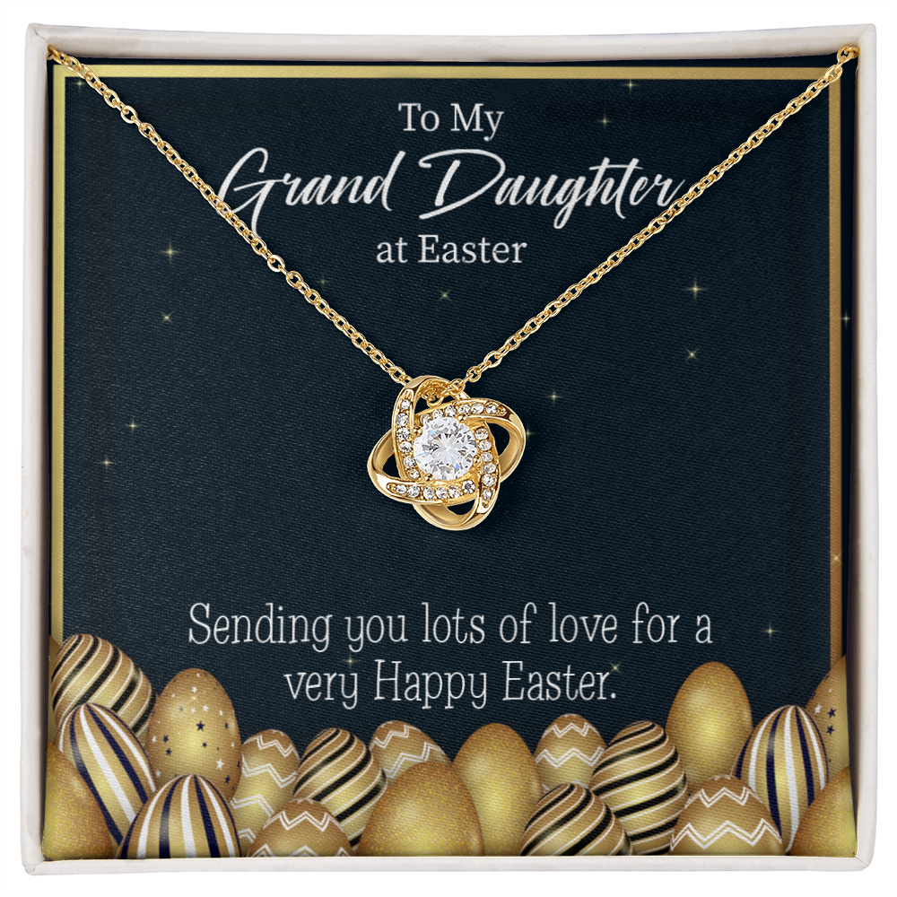 To My Granddaughter Happy Easter Infinity Knot Necklace Message Card-Express Your Love Gifts