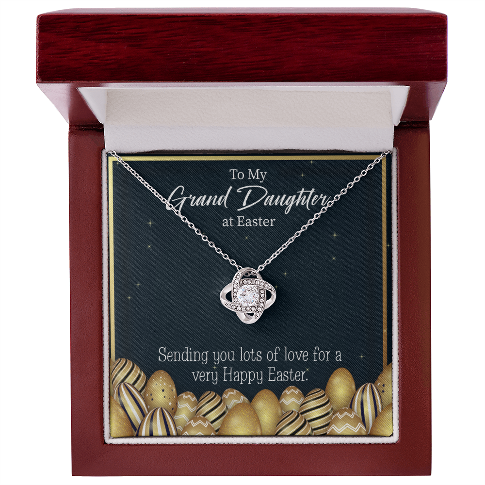 To My Granddaughter Happy Easter Infinity Knot Necklace Message Card-Express Your Love Gifts