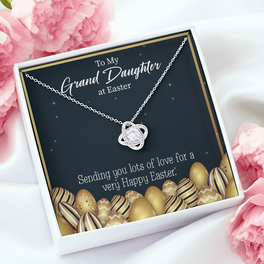 To My Granddaughter Happy Easter Infinity Knot Necklace Message Card-Express Your Love Gifts