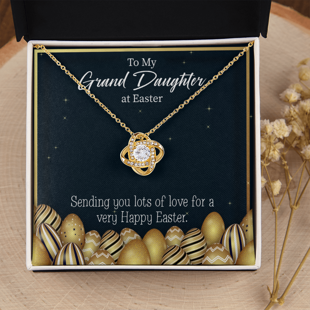 To My Granddaughter Happy Easter Infinity Knot Necklace Message Card-Express Your Love Gifts
