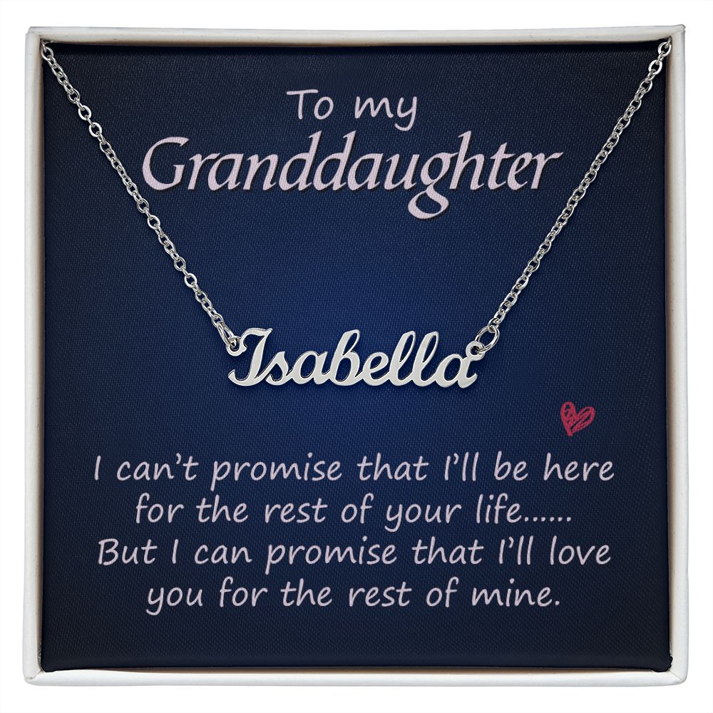 To My Granddaughter I Can't Promise Custom Name Necklace-Express Your Love Gifts