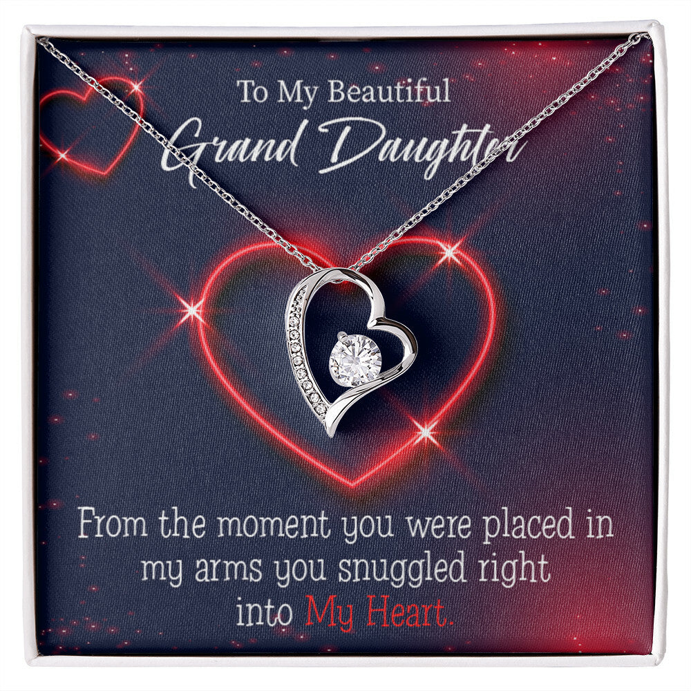 To My Granddaughter In My Heart Forever Necklace w Message Card-Express Your Love Gifts