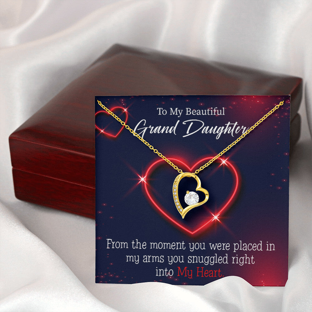 To My Granddaughter In My Heart Forever Necklace w Message Card-Express Your Love Gifts
