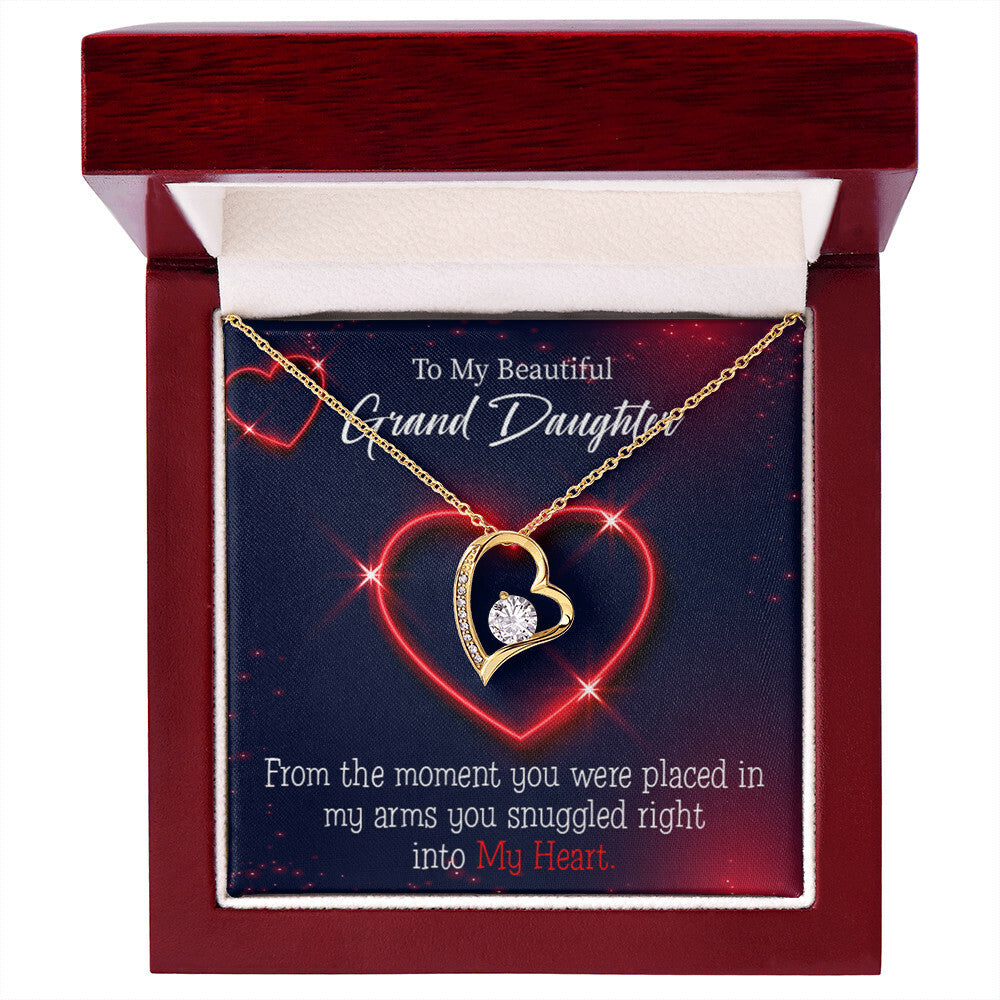 To My Granddaughter In My Heart Forever Necklace w Message Card-Express Your Love Gifts