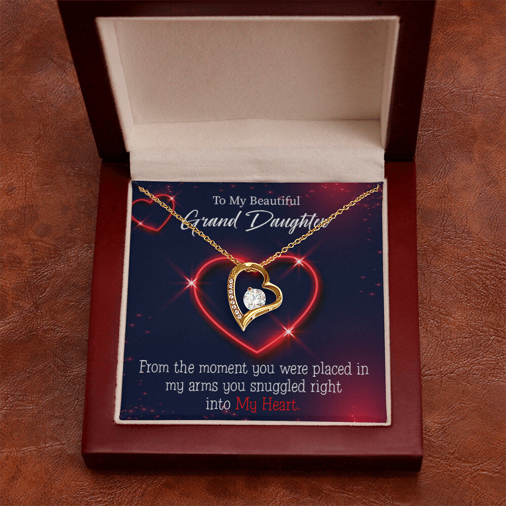 To My Granddaughter In My Heart Forever Necklace w Message Card-Express Your Love Gifts