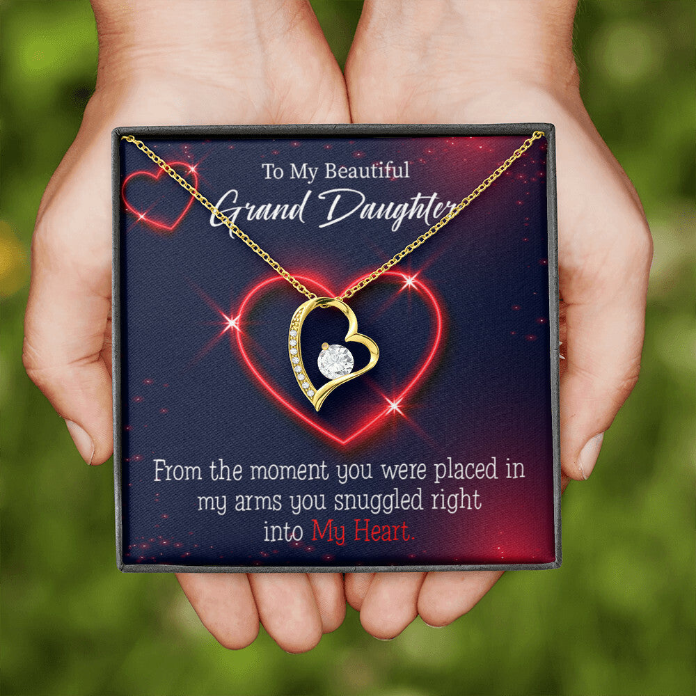To My Granddaughter In My Heart Forever Necklace w Message Card-Express Your Love Gifts