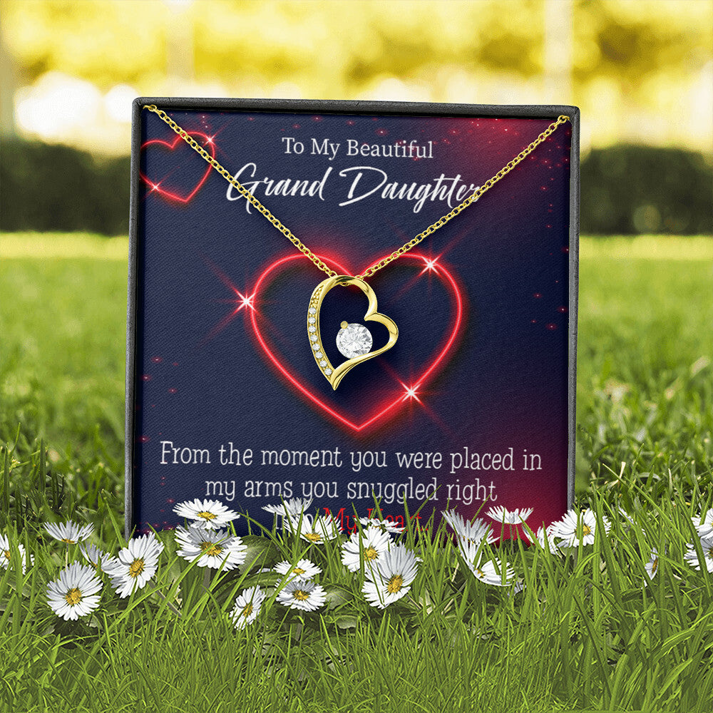 To My Granddaughter In My Heart Forever Necklace w Message Card-Express Your Love Gifts