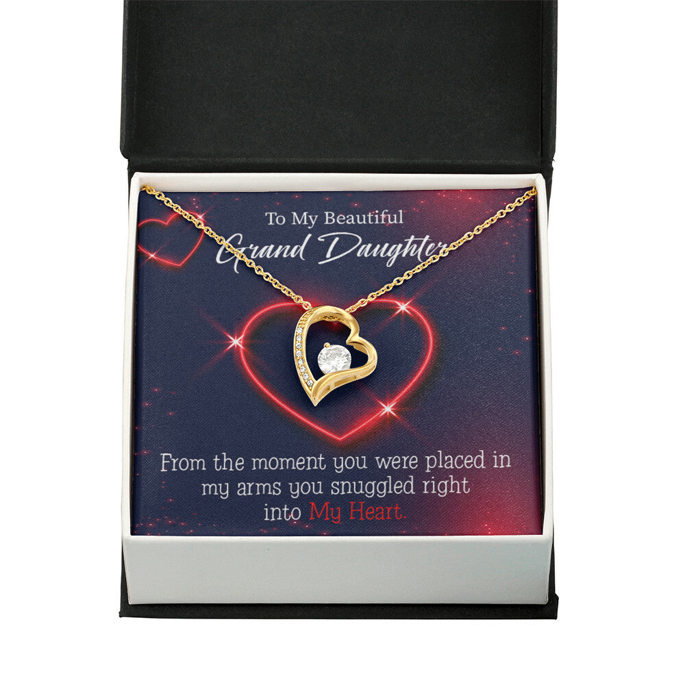 To My Granddaughter In My Heart Forever Necklace w Message Card-Express Your Love Gifts