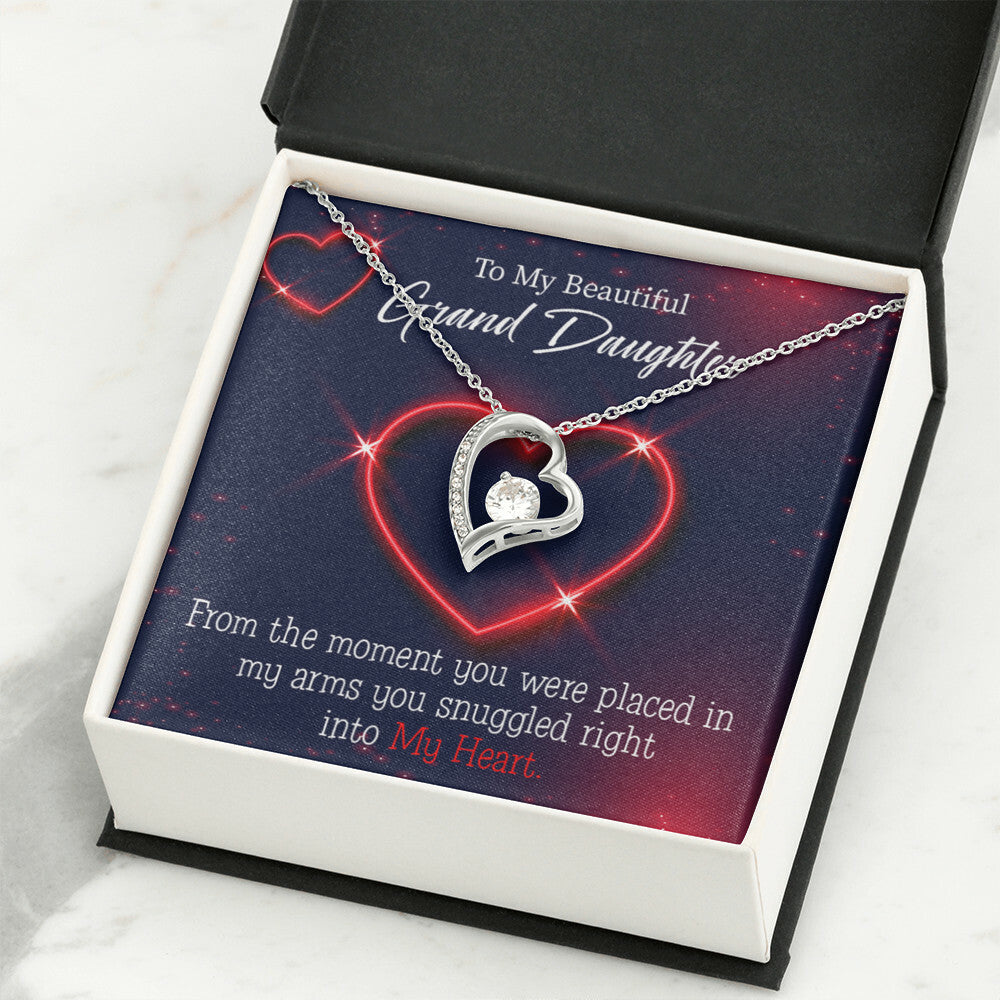 To My Granddaughter In My Heart Forever Necklace w Message Card-Express Your Love Gifts