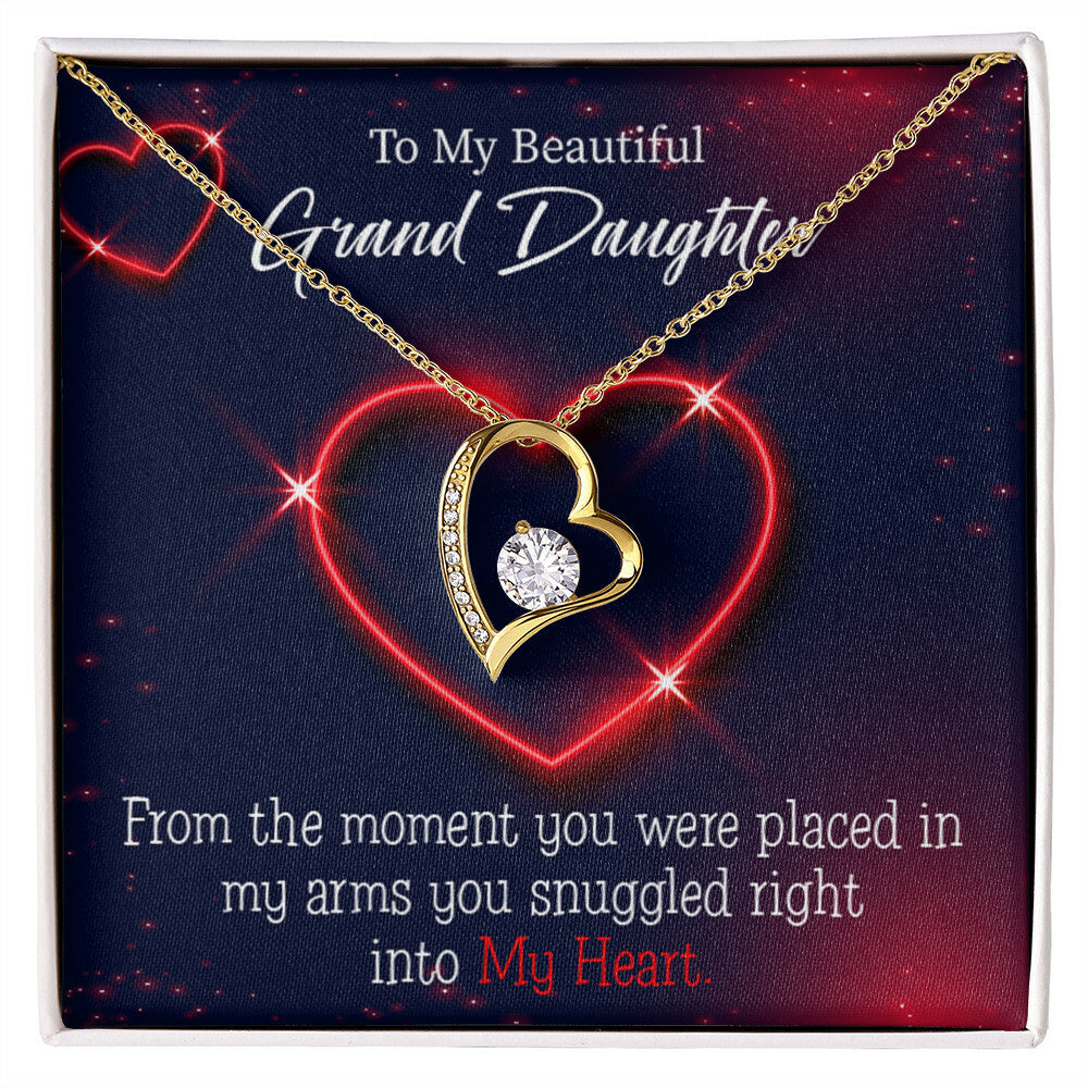 To My Granddaughter In My Heart Forever Necklace w Message Card-Express Your Love Gifts