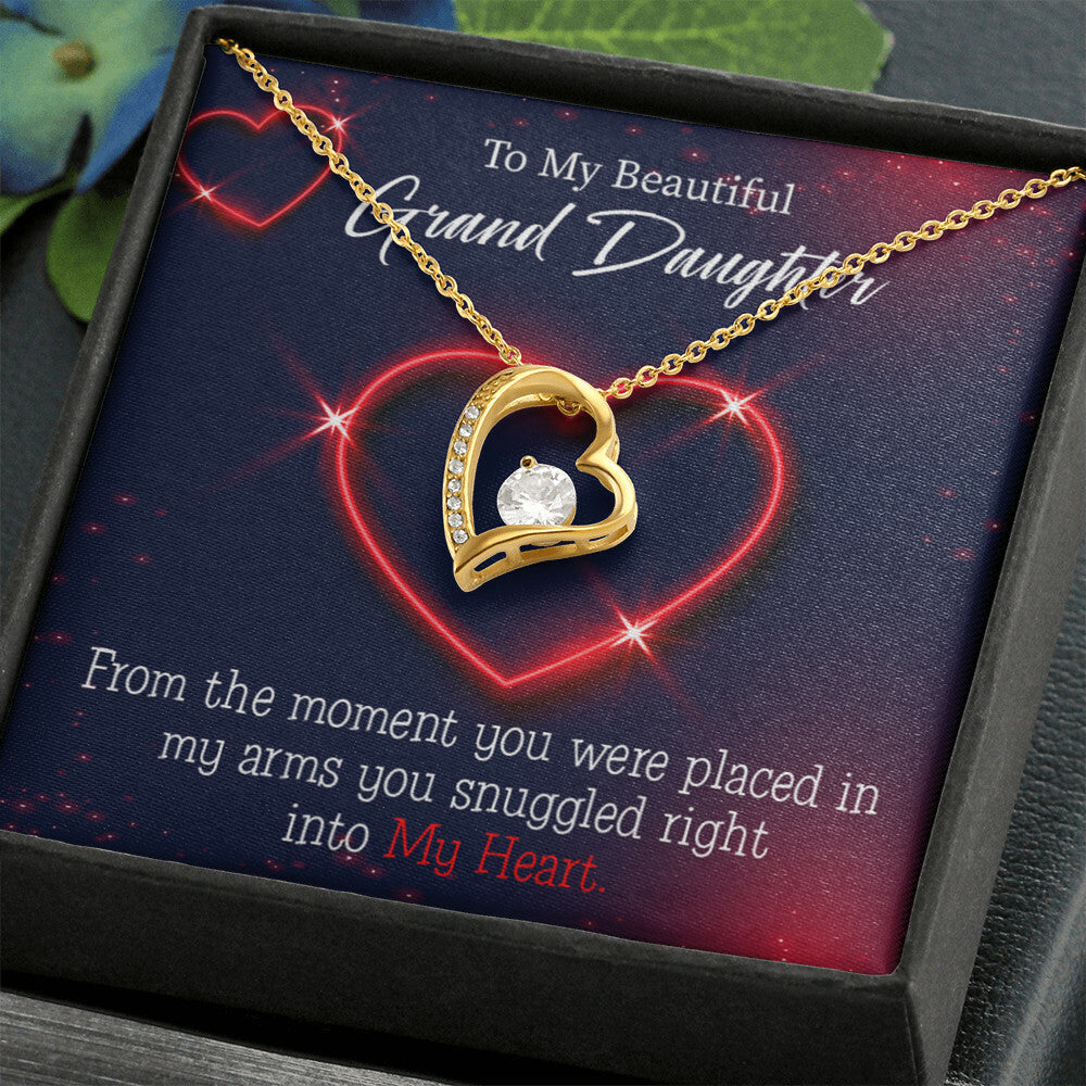 To My Granddaughter In My Heart Forever Necklace w Message Card-Express Your Love Gifts