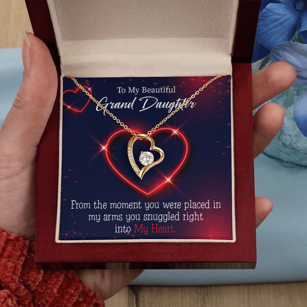 To My Granddaughter In My Heart Forever Necklace w Message Card-Express Your Love Gifts