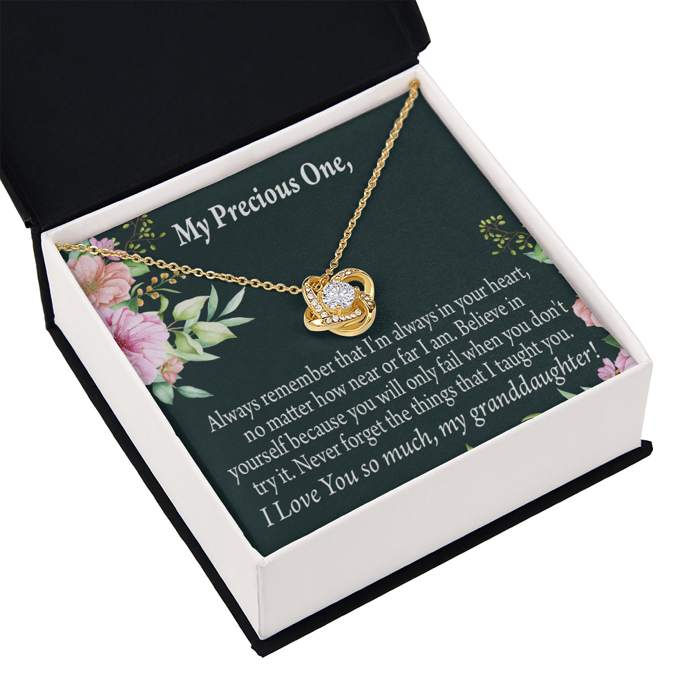 To My Granddaughter Inspirational Message From Grandma Infinity Knot Necklace Message Card-Express Your Love Gifts