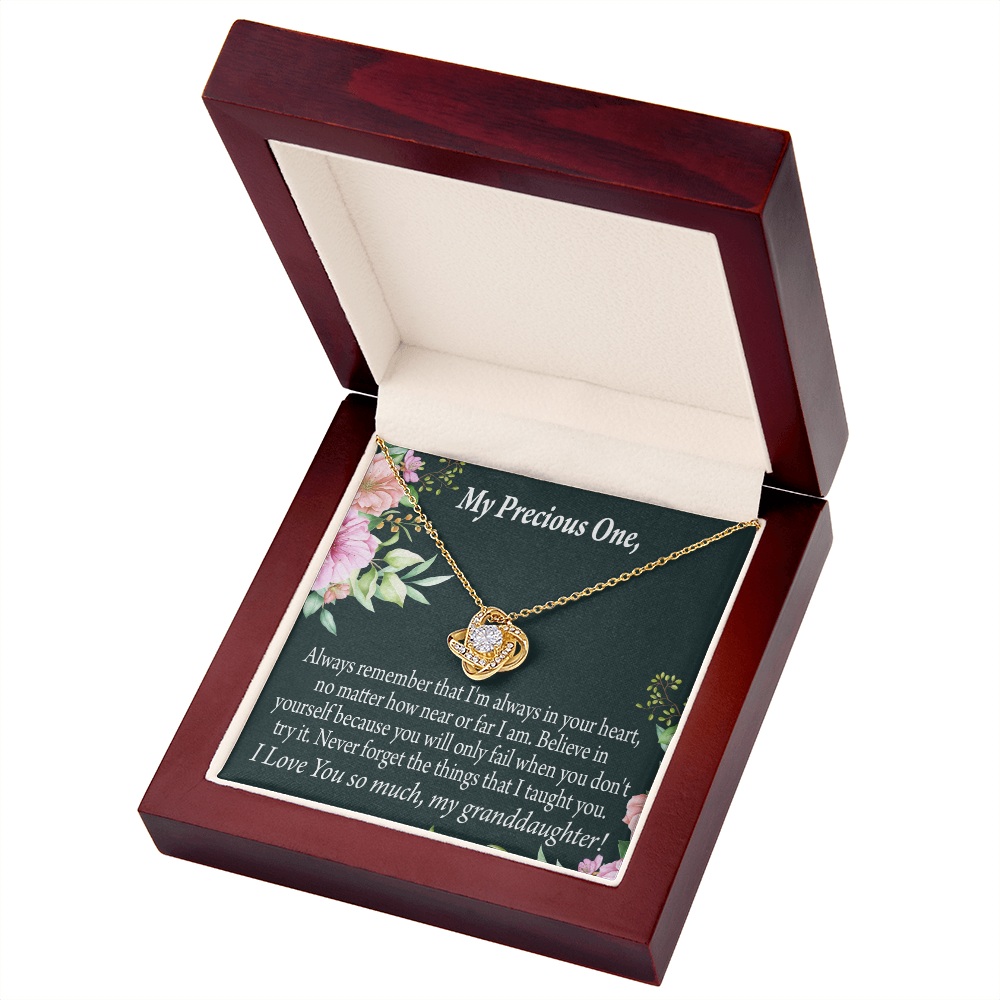 To My Granddaughter Inspirational Message From Grandma Infinity Knot Necklace Message Card-Express Your Love Gifts