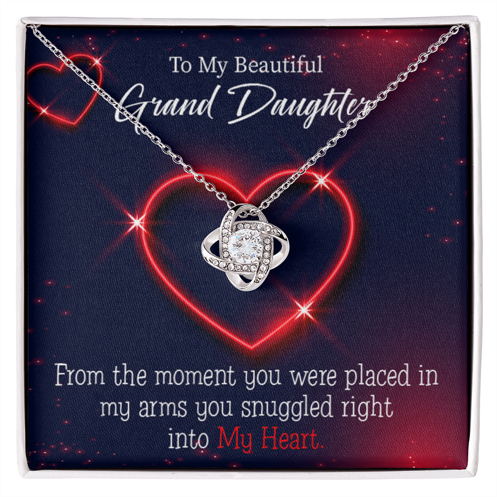 To My Granddaughter Into My Heart Infinity Knot Necklace Message Card-Express Your Love Gifts