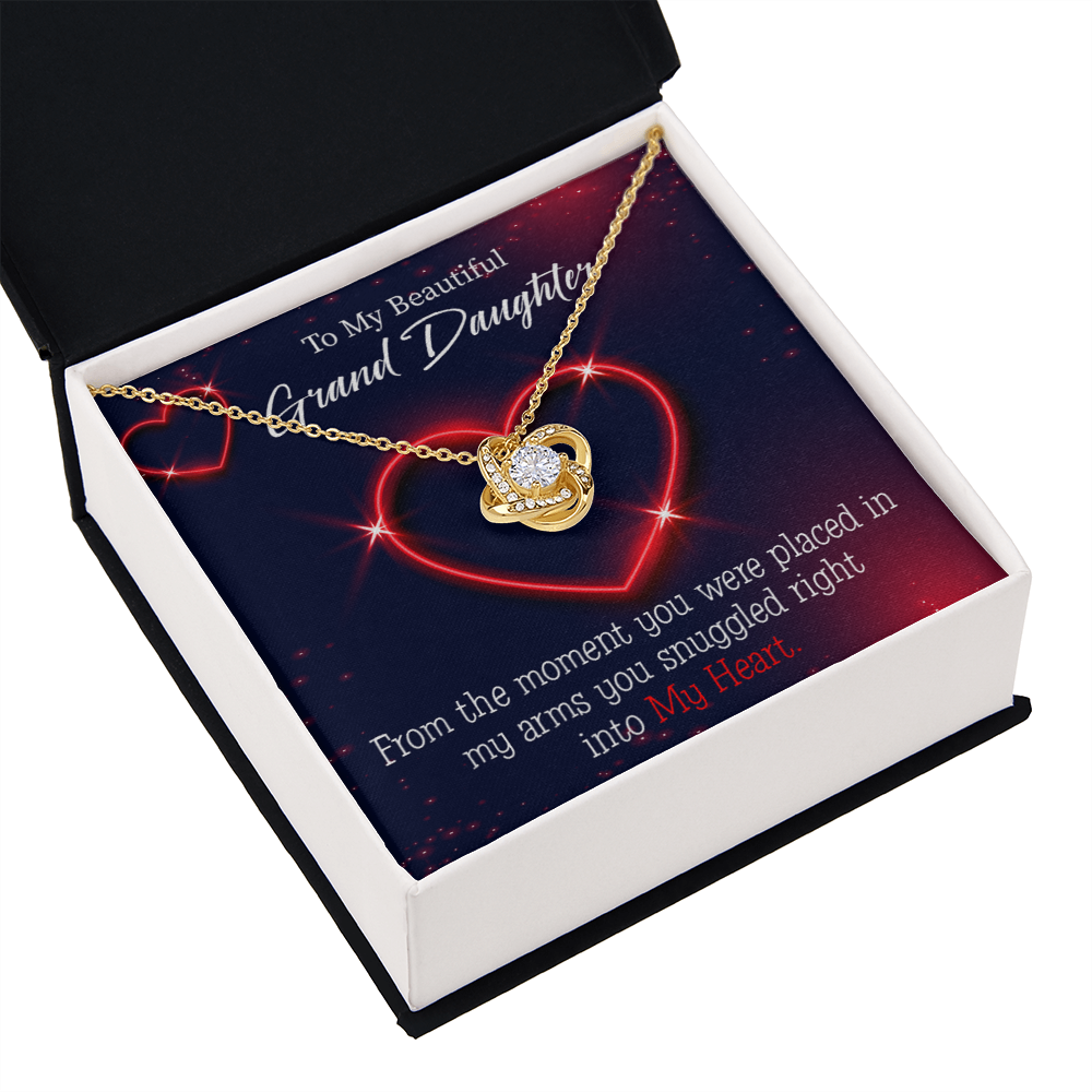 To My Granddaughter Into My Heart Infinity Knot Necklace Message Card-Express Your Love Gifts