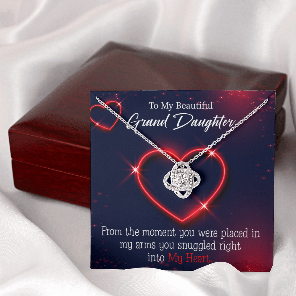 To My Granddaughter Into My Heart Infinity Knot Necklace Message Card-Express Your Love Gifts