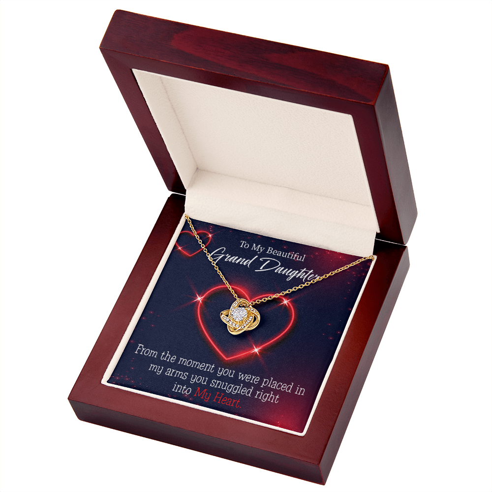 To My Granddaughter Into My Heart Infinity Knot Necklace Message Card-Express Your Love Gifts
