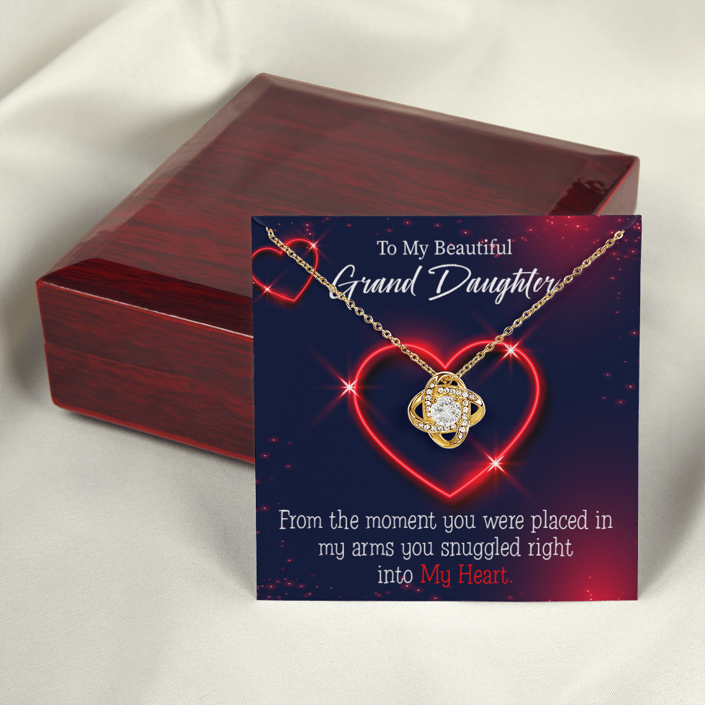 To My Granddaughter Into My Heart Infinity Knot Necklace Message Card-Express Your Love Gifts