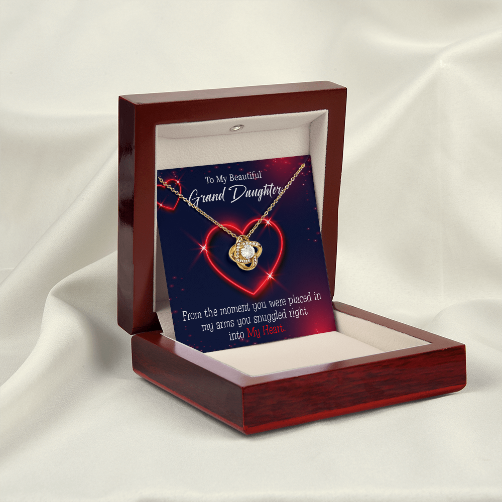 To My Granddaughter Into My Heart Infinity Knot Necklace Message Card-Express Your Love Gifts
