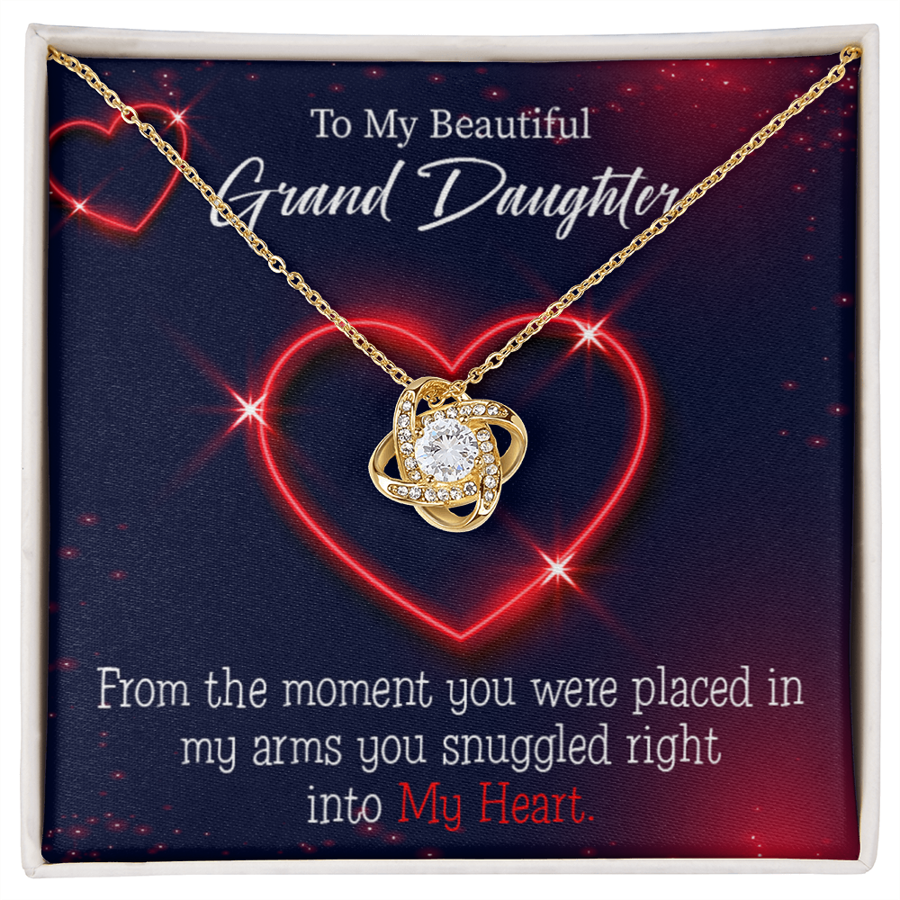 To My Granddaughter Into My Heart Infinity Knot Necklace Message Card-Express Your Love Gifts