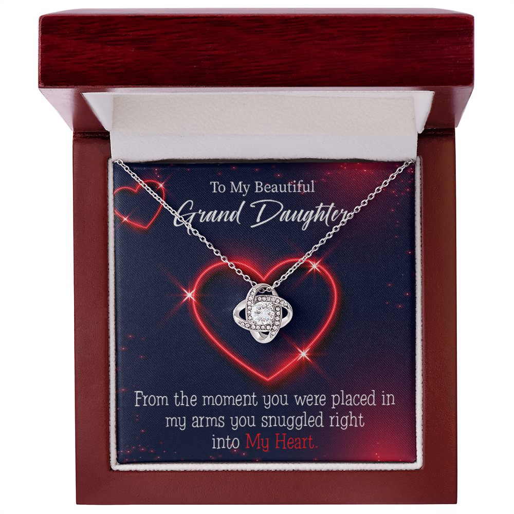 To My Granddaughter Into My Heart Infinity Knot Necklace Message Card-Express Your Love Gifts