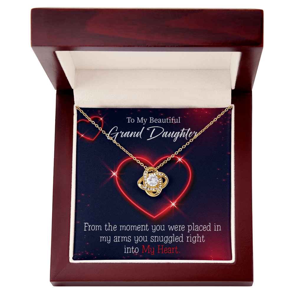 To My Granddaughter Into My Heart Infinity Knot Necklace Message Card-Express Your Love Gifts
