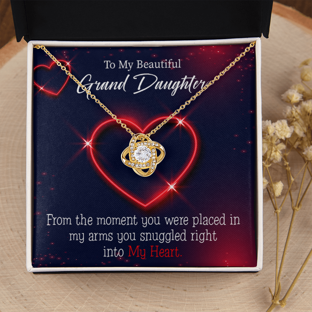 To My Granddaughter Into My Heart Infinity Knot Necklace Message Card-Express Your Love Gifts
