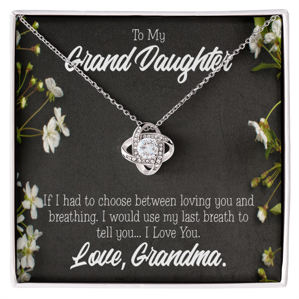 To My Granddaughter Last Breath From Grandma Infinity Knot Necklace Message Card-Express Your Love Gifts
