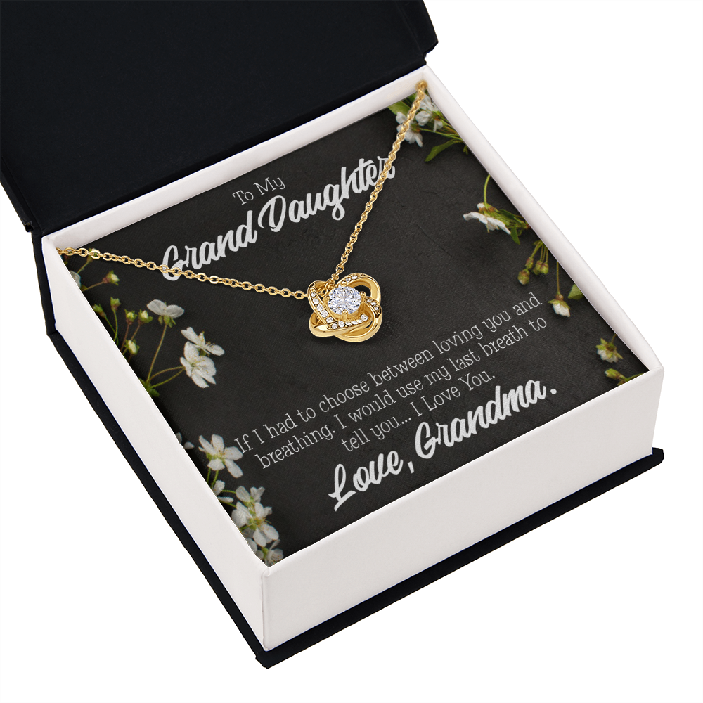 To My Granddaughter Last Breath From Grandma Infinity Knot Necklace Message Card-Express Your Love Gifts