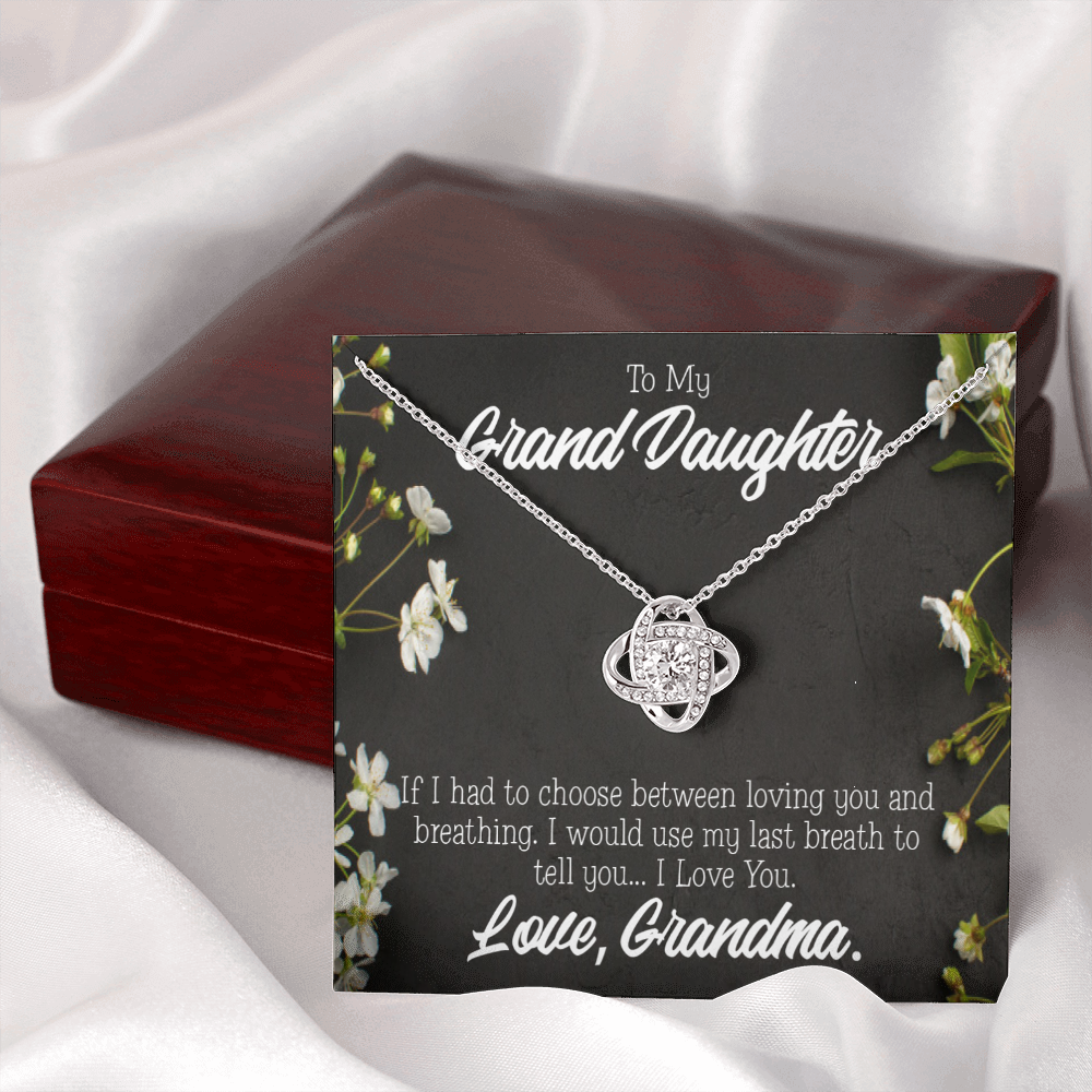 To My Granddaughter Last Breath From Grandma Infinity Knot Necklace Message Card-Express Your Love Gifts