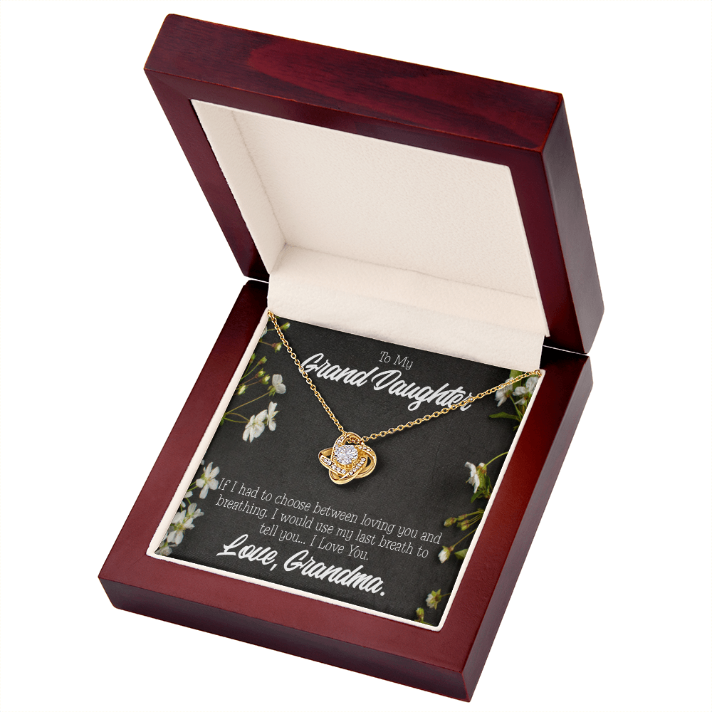 To My Granddaughter Last Breath From Grandma Infinity Knot Necklace Message Card-Express Your Love Gifts