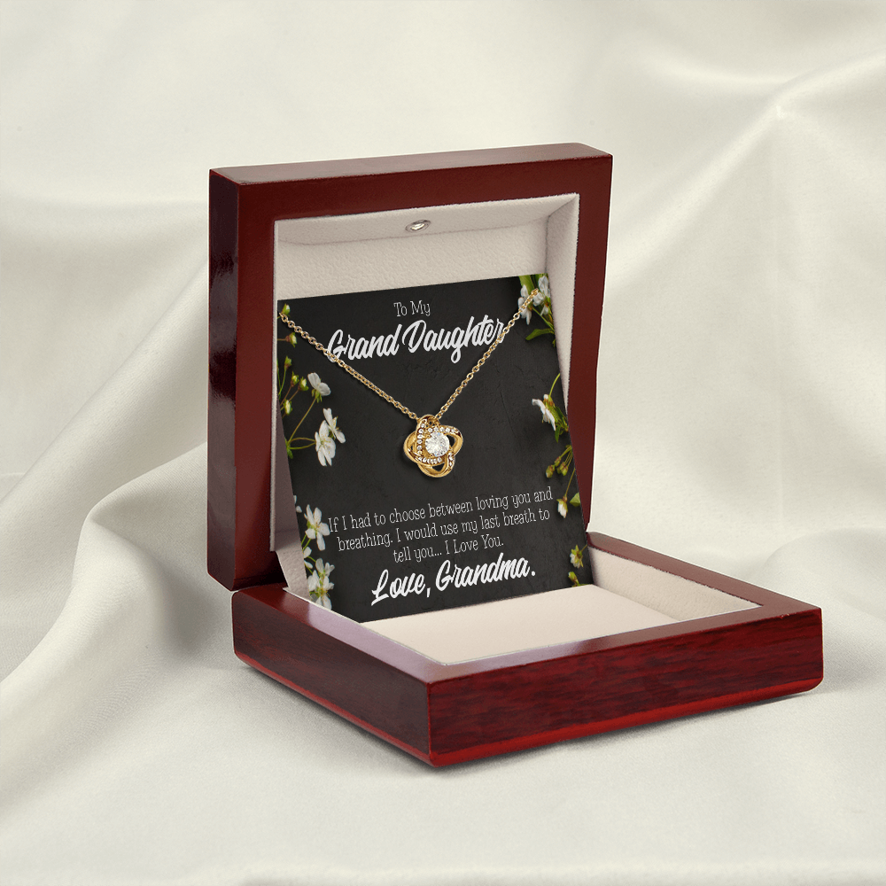 To My Granddaughter Last Breath From Grandma Infinity Knot Necklace Message Card-Express Your Love Gifts