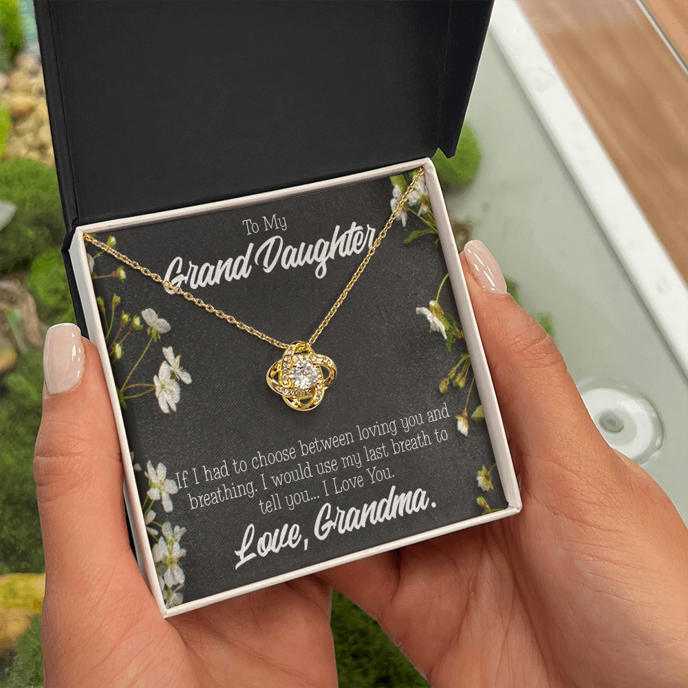 To My Granddaughter Last Breath From Grandma Infinity Knot Necklace Message Card-Express Your Love Gifts