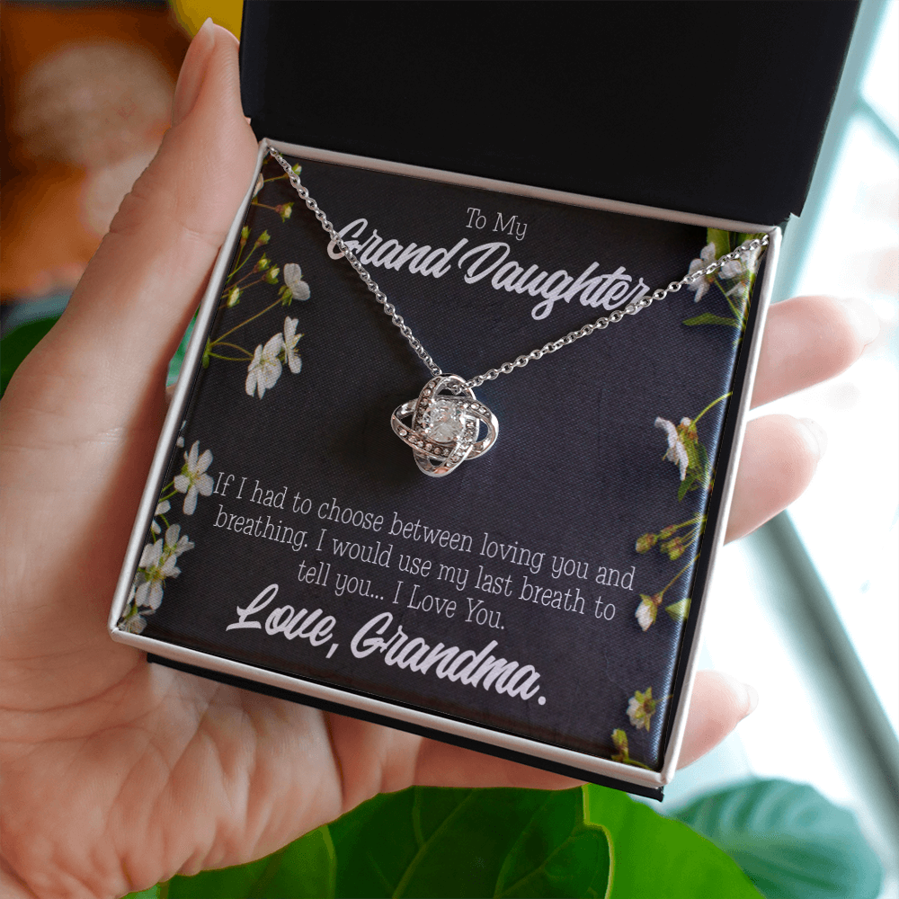 To My Granddaughter Last Breath From Grandma Infinity Knot Necklace Message Card-Express Your Love Gifts