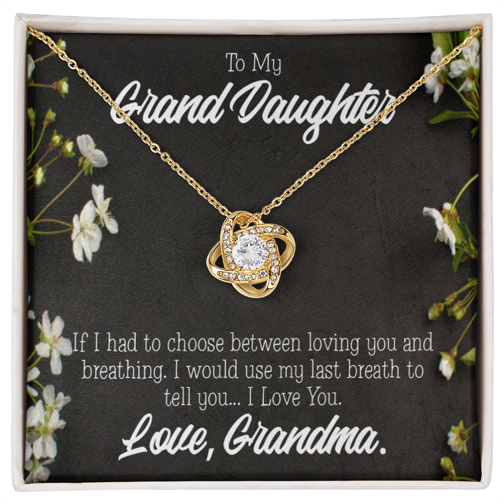 To My Granddaughter Last Breath From Grandma Infinity Knot Necklace Message Card-Express Your Love Gifts