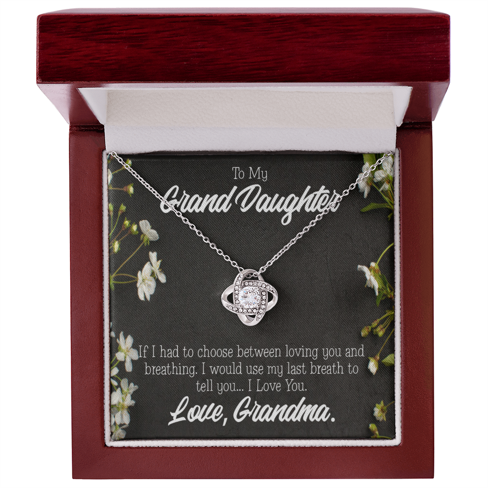 To My Granddaughter Last Breath From Grandma Infinity Knot Necklace Message Card-Express Your Love Gifts