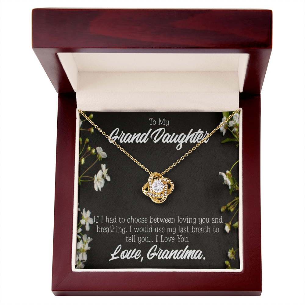 To My Granddaughter Last Breath From Grandma Infinity Knot Necklace Message Card-Express Your Love Gifts
