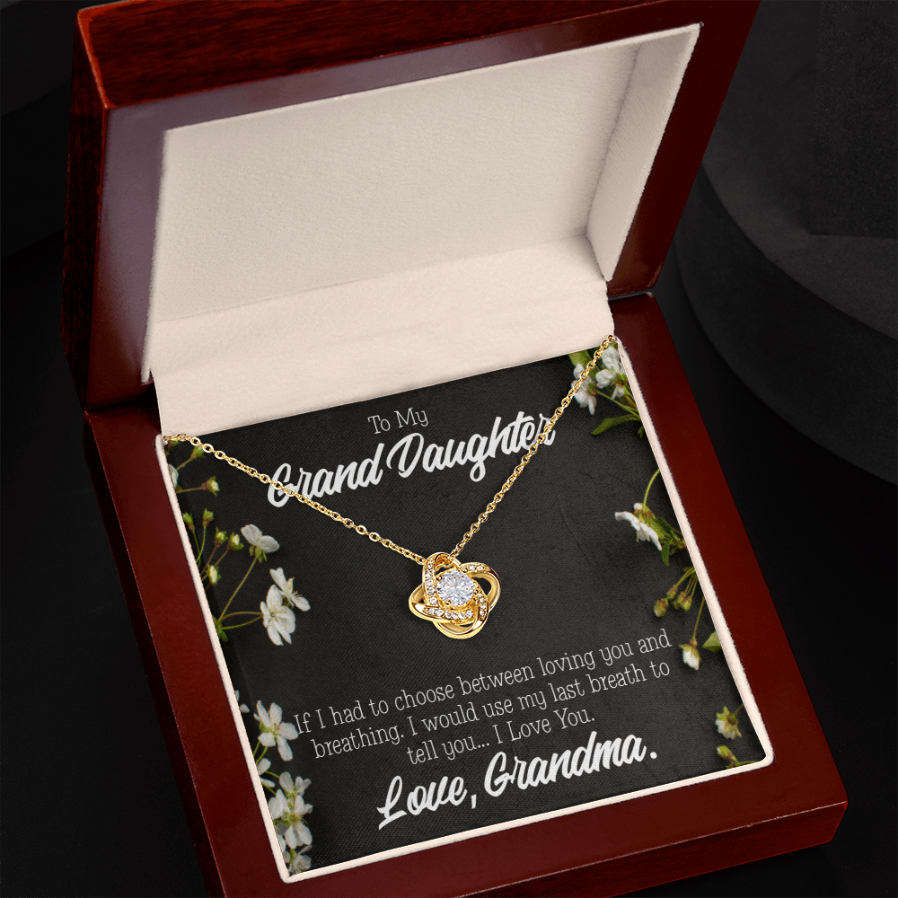 To My Granddaughter Last Breath From Grandma Infinity Knot Necklace Message Card-Express Your Love Gifts