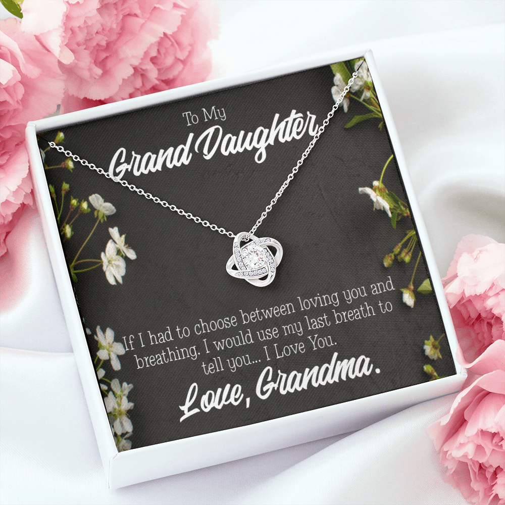 To My Granddaughter Last Breath From Grandma Infinity Knot Necklace Message Card-Express Your Love Gifts