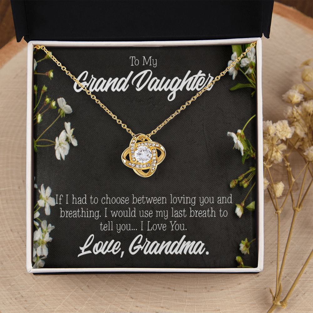 To My Granddaughter Last Breath From Grandma Infinity Knot Necklace Message Card-Express Your Love Gifts
