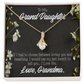 To My Granddaughter Last Breath Grandma Alluring Ribbon Necklace Message Card-Express Your Love Gifts