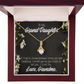 To My Granddaughter Last Breath Grandma Alluring Ribbon Necklace Message Card-Express Your Love Gifts