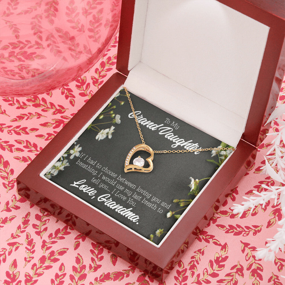 To My Granddaughter Last Breath Grandma Forever Necklace w Message Card-Express Your Love Gifts