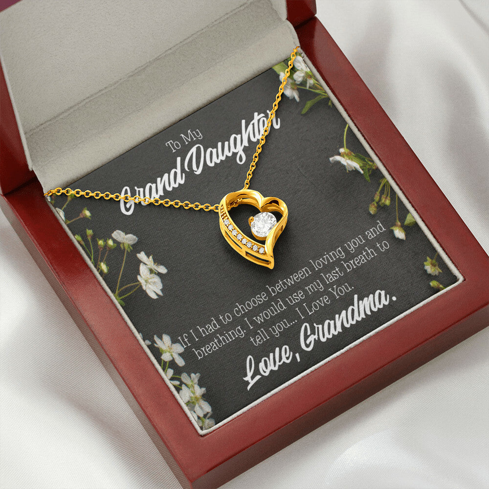 To My Granddaughter Last Breath Grandma Forever Necklace w Message Card-Express Your Love Gifts